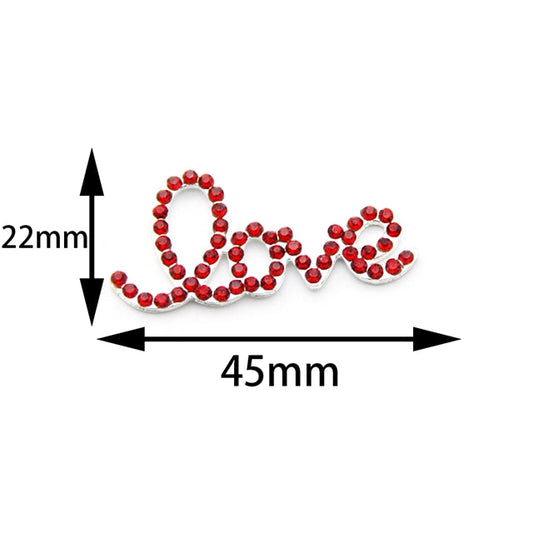 Rhinestone Embellishment ⋅ LOVE ⋅ Silver, Gold or Red