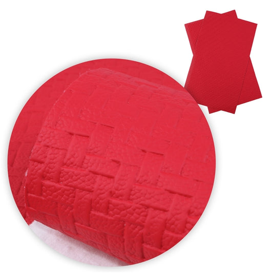 SALE Basket Weave Textured Faux Leather Leatherette ~ Red ~ 0.84mm