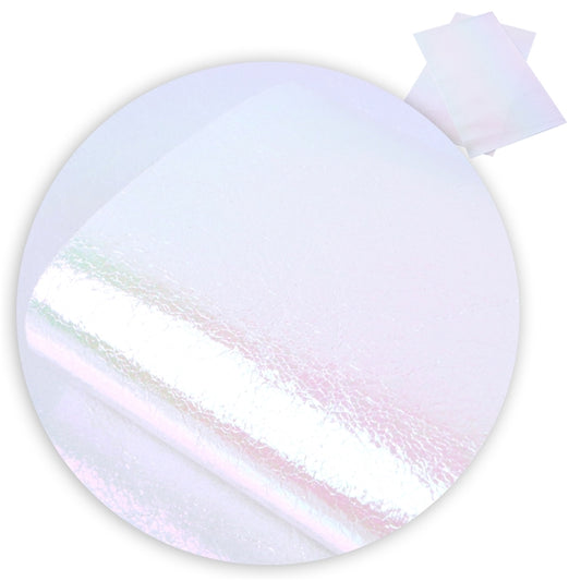 Metallic Faux Leather ~ White Opal Mother Of Pearl ~ Pleather ~ Leatherette