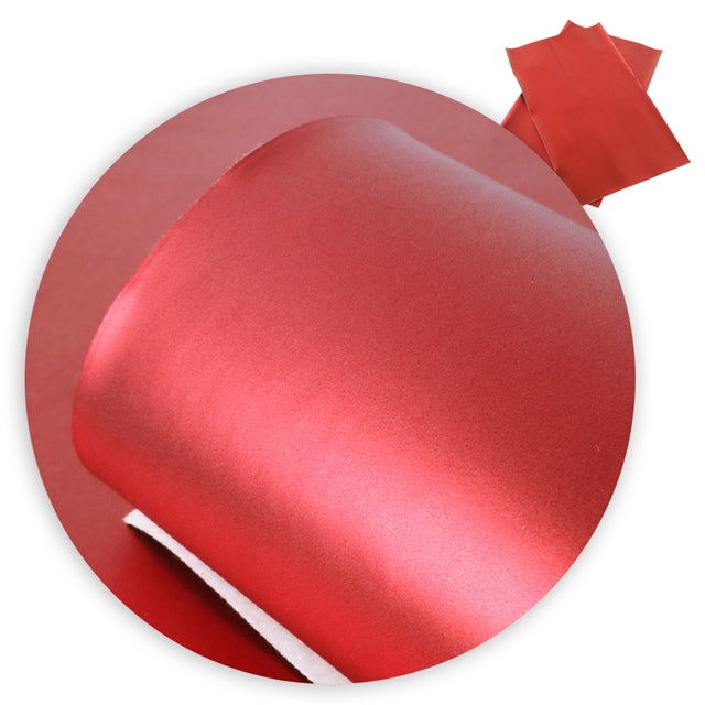 METALLIC MATTE ~ Red Pearl Faux Leather