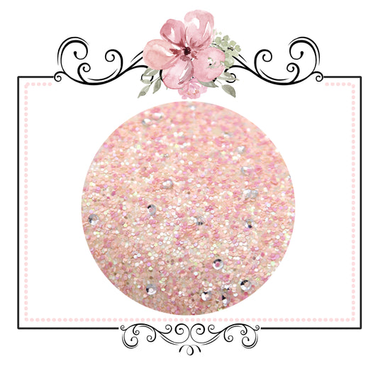 Fairy Sparkles ~ Blush Pink ~ 1.17mm Glitter Canvas Craft Fabric Sheets