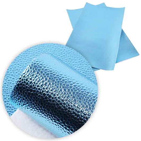 Pebble Grain Vegan Leather ~ Metallic Blue ~ Leatherette Sheets