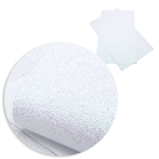 White Sapphire ~ Soft Medium Glitter Sailor Bow Fabric Faux Leather Sheets