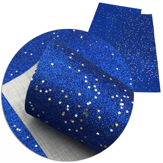 Starry Night Collection Fine Glitter ~ Electric Blue ~ Silver & Gold Star Encrusted Christmas Craft Sheets