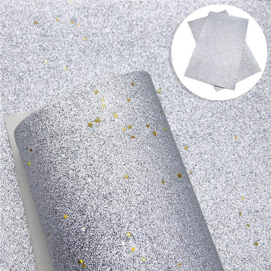 Starry Night Collection Fine Glitter ~ Silver ~ Silver & Gold Star Encrusted Christmas Craft Sheets