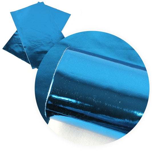 Metallic Shiny Mirror Electric Blue ~ Faux Leather Sheets