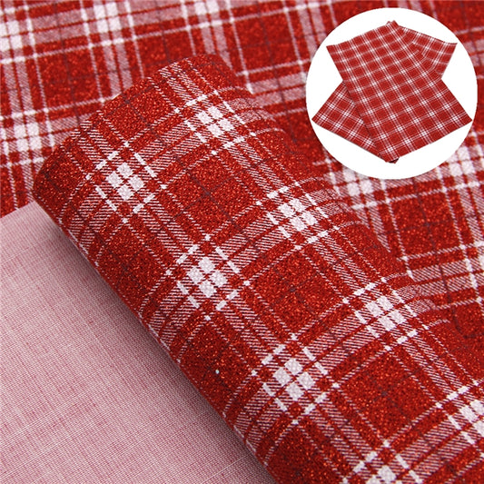Red Check Plaid ~  Fine Patterned Glitter ~ 0.66mm