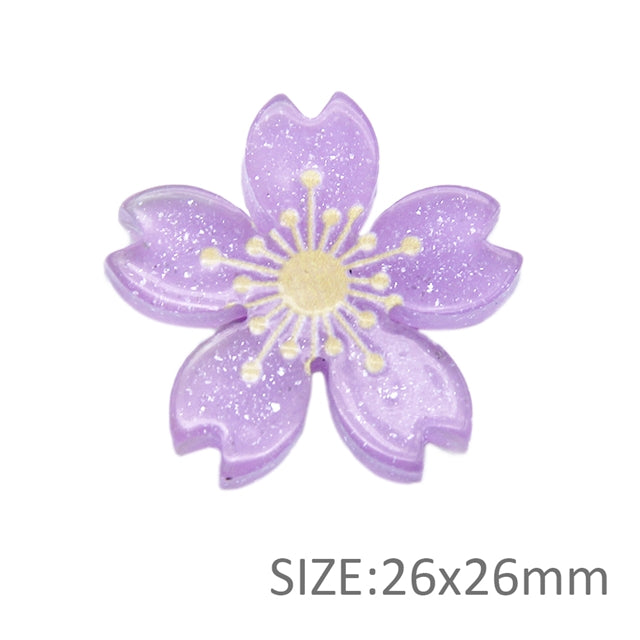 • Sakura • Flatback Resin Embellishment Bow Centres • 5 Colours 2 pieces