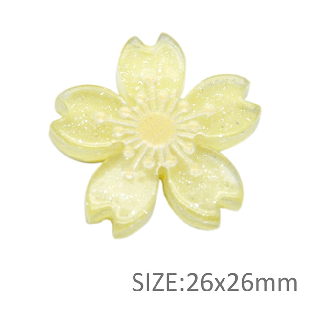 • Sakura • Flatback Resin Embellishment Bow Centres • 5 Colours 2 pieces