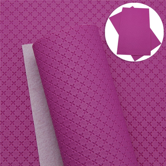 Embossed Cross ~ Fandango Pink ~ Textured Leatherette Faux Leather Craft Fabric