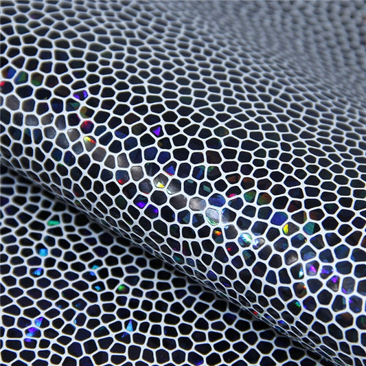 Mosaic Pattern Textured Faux Leather ~ Black ~ 0.54mm