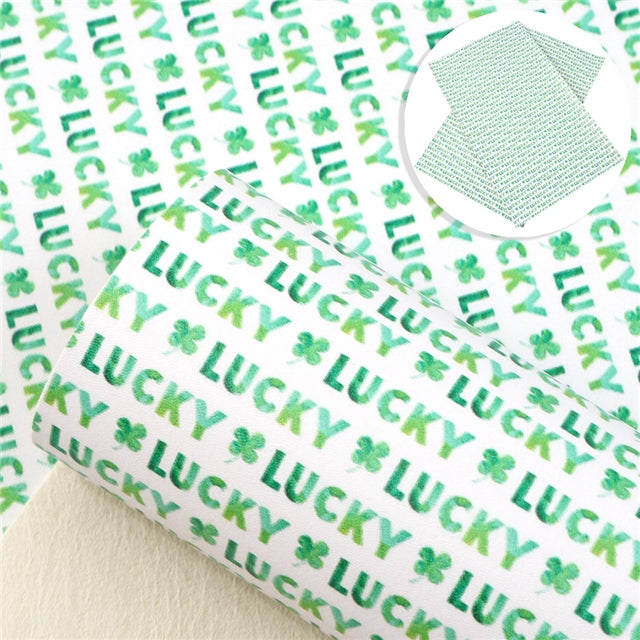 SALE Lucky Clover ~ St Patrick's Day Shamrocks ~ Smooth Faux Leather