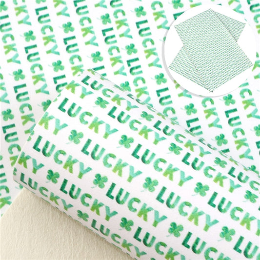 SALE Lucky Clover ~ St Patrick's Day Shamrocks ~ Smooth Faux Leather