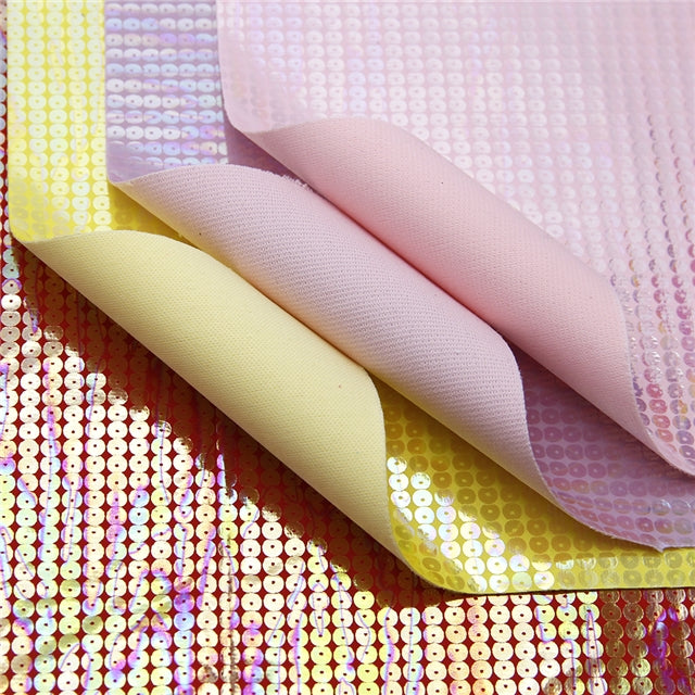 SALE Textured Holographic Baby Pink Sequins ~ Faux Leather ~ 0.45mm