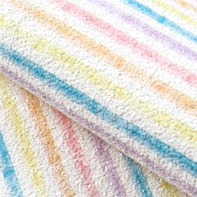 SALE Pastel Stripe Chunky Glitter ~ 1.1mm