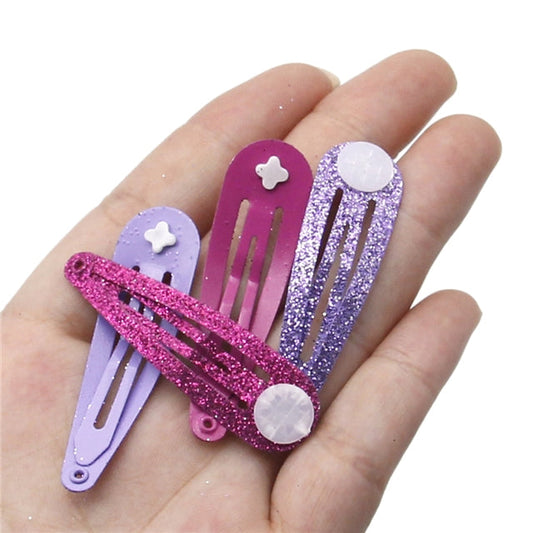 • Glitter Finish • 5cm Snap Hair Clips • 10 pcs •