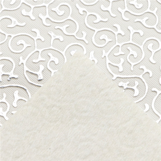 Silver Swirls ~ Textured & Embossed Faux Leather ~ 0.74mm