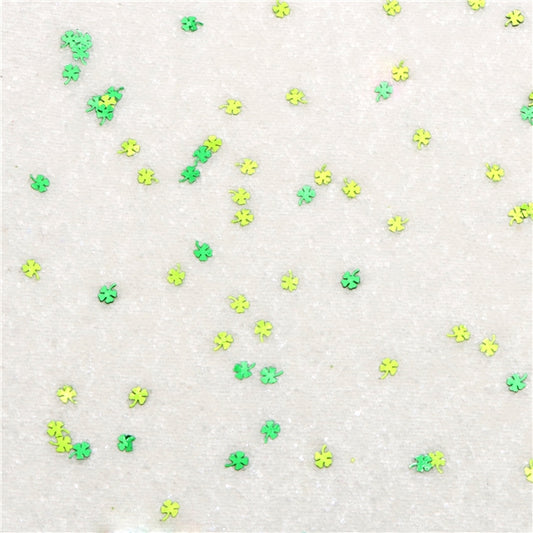 SALE Chunky White Glitter • Green Sprinkle Shamrocks