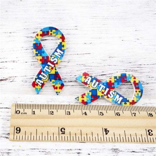 Autism Awareness Jigsaw Puzzle Piece ASD Resin Embellishment x 2