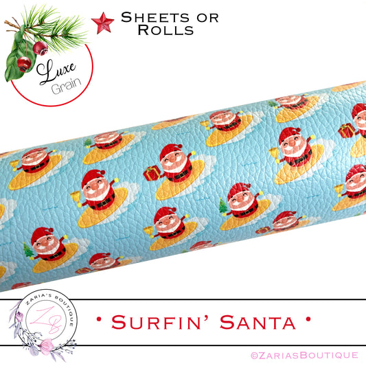 ⋅ Surfin' Santa ⋅ Luxe Vegan Faux Leather ⋅ Sheets or Rolls! ⋅