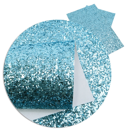 Atlantis Blue ~ Medium Glitter Faux Leather Fabric Sheets