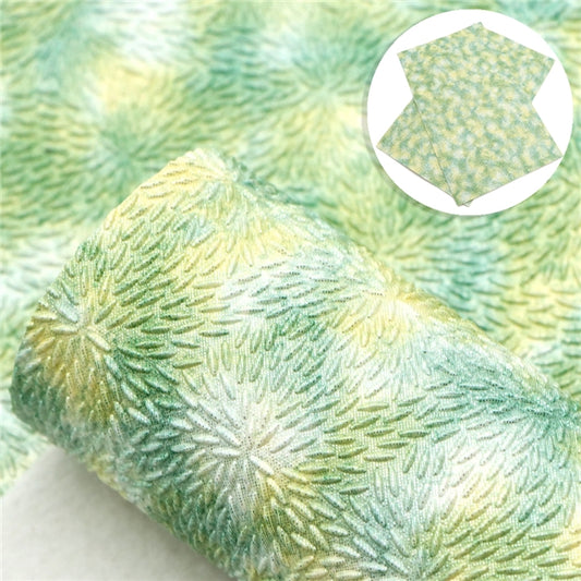 SALE Sunburst ~ Green & Lemon Textured Faux Leather ~ 1.8mm