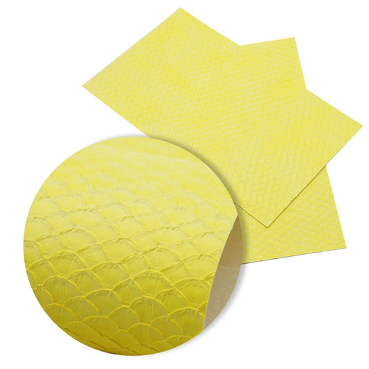 SALE Textured Yellow Mermaid Tails Faux Leather Bow Fabric Sheet