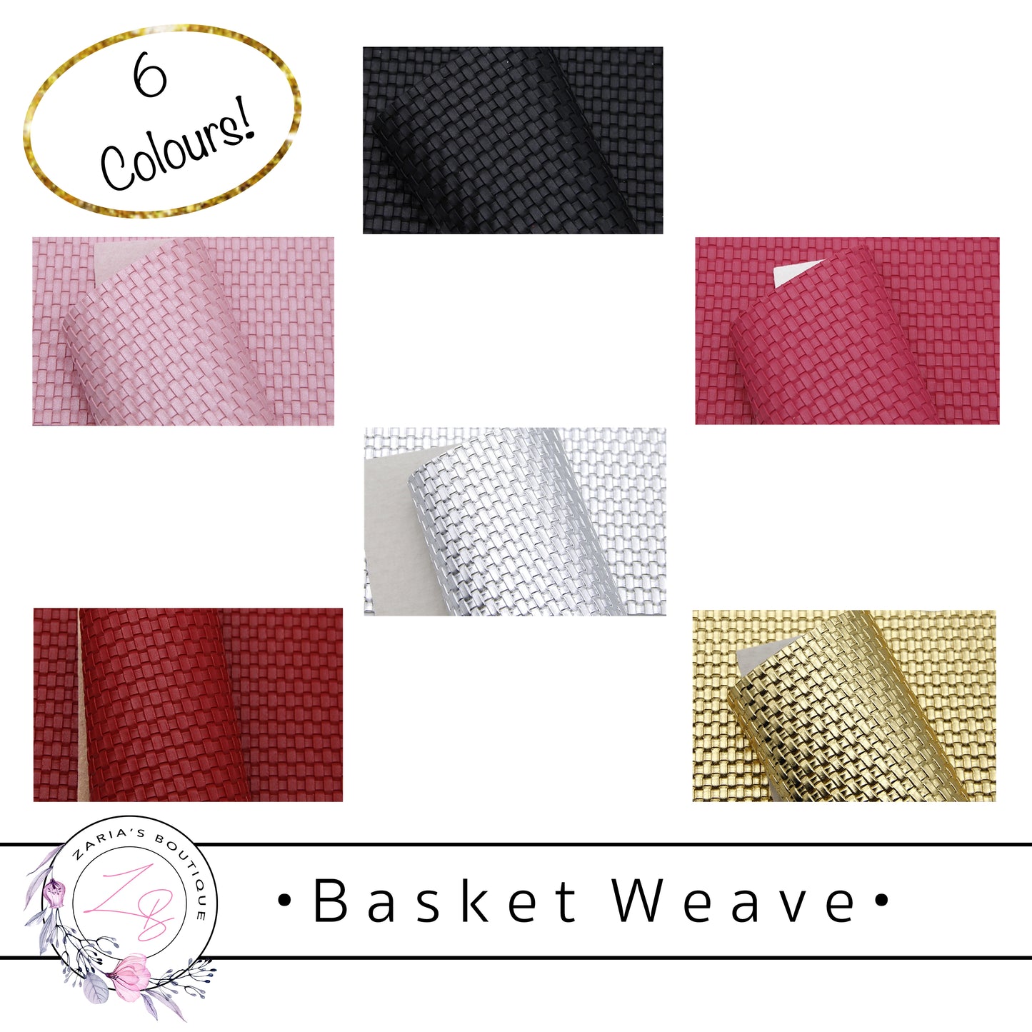⋅ Basket Weave ⋅ Textured Faux Leather ⋅ 6 Colours