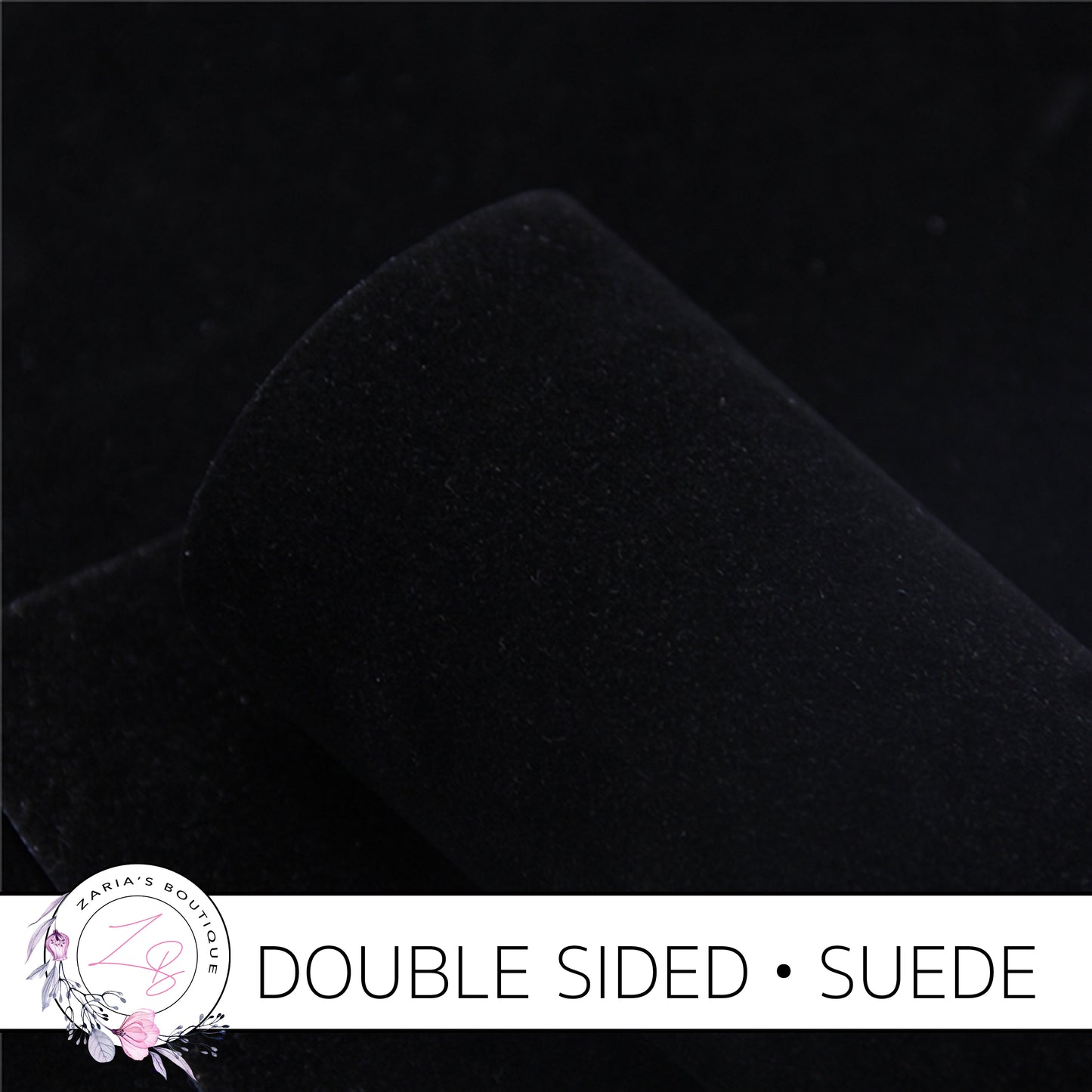 Luxe DOUBLE SIDED Suede Nubuck Faux Leather Sheets ~ Black