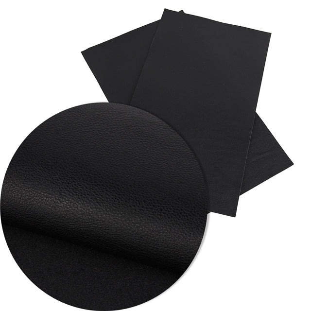 Black Pebble Grain Litchi Faux Leather Craft Fabric Sheets ~ 0.96mm