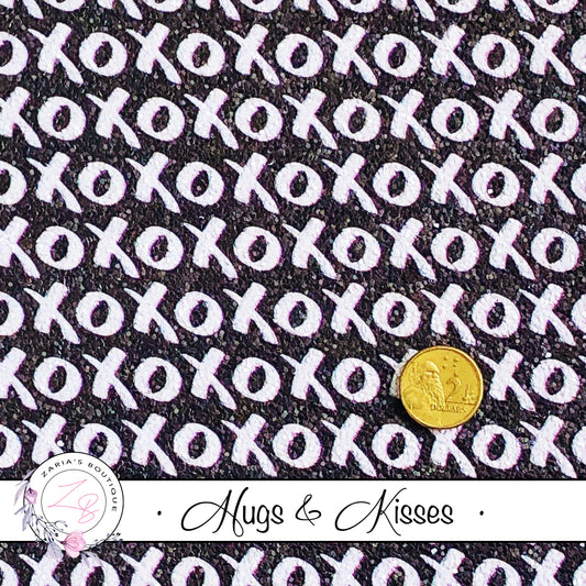 Black & White Hugs & Kisses Chunky Glitter