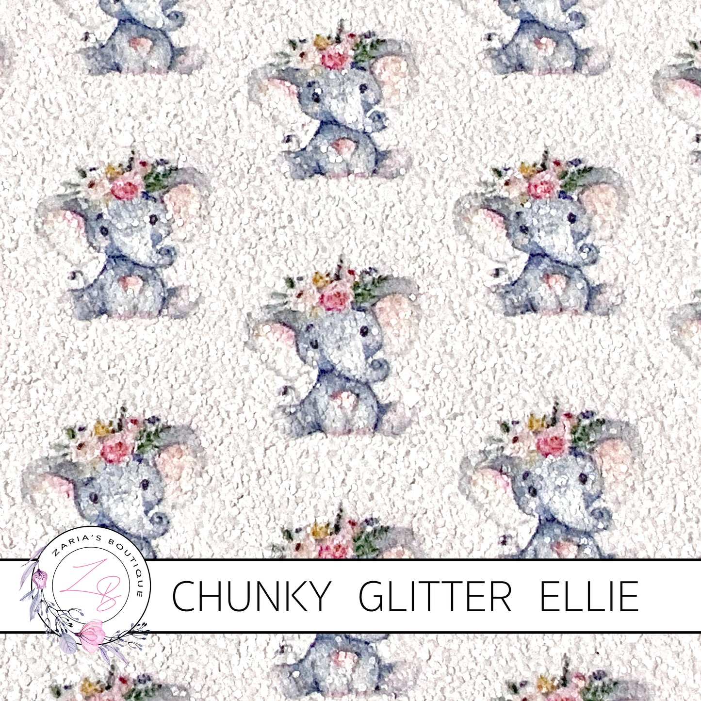 Ellie The Elephant ~ Chunky Glitter