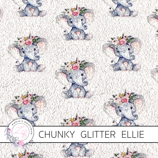 ∙ PATTERNED CHUNKY GLITTER ⋅ Cute Elelphants 1.2mm ⋅