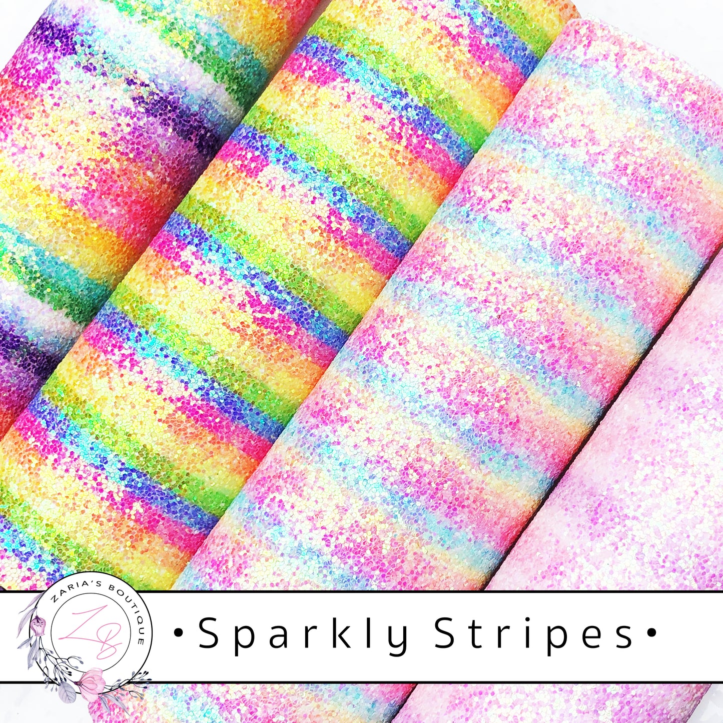 ⋅ Sparkly Stripes ⋅ Chunky Glitter Rainbow ⋅