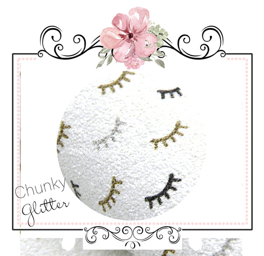 SALE Chunky Glitter Eyelashes ~ White Silver Gold Charcoal Lashes