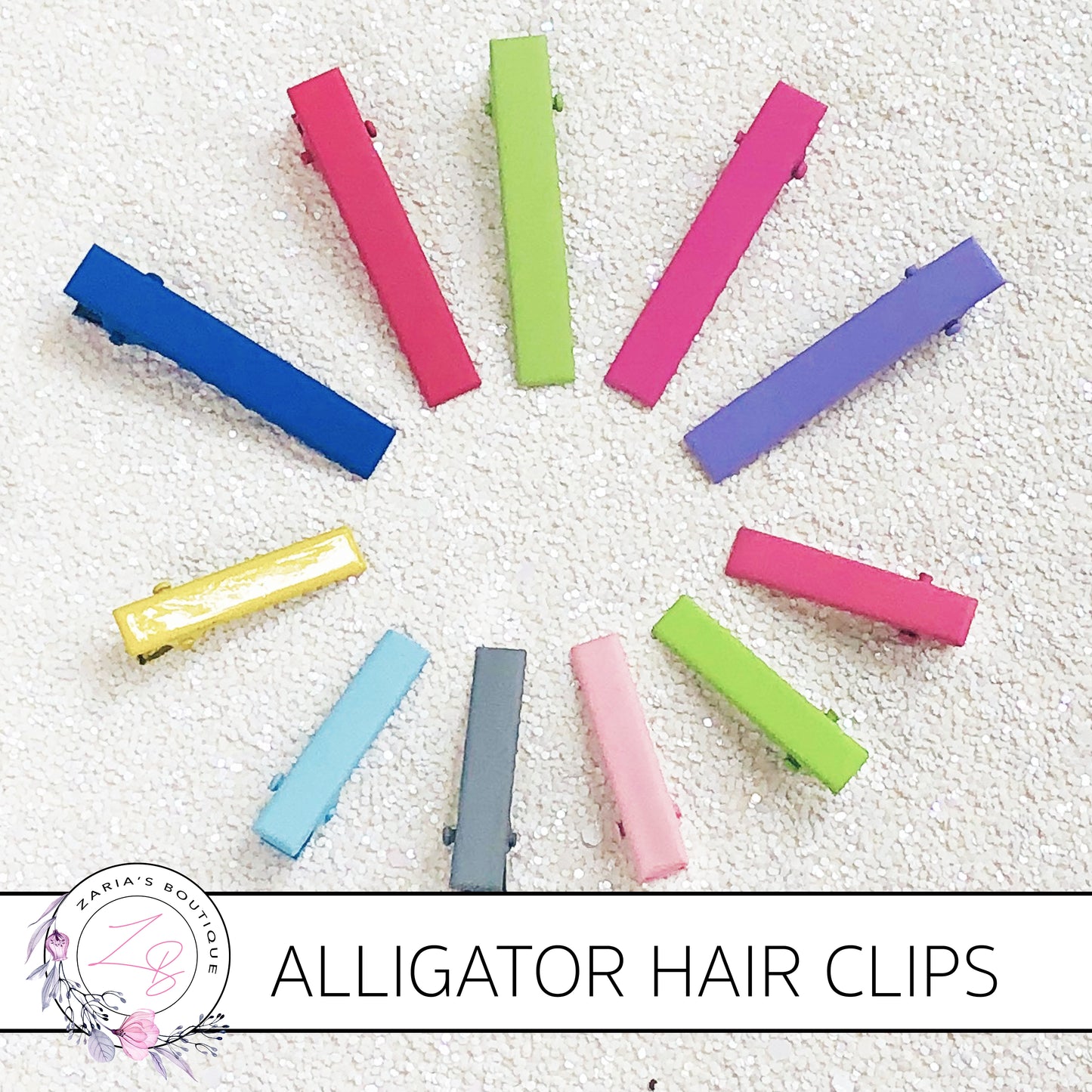 Coloured Alligator Hair Clips • 2 sizes!