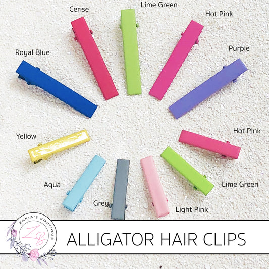 Coloured Alligator Hair Clips • 2 sizes!