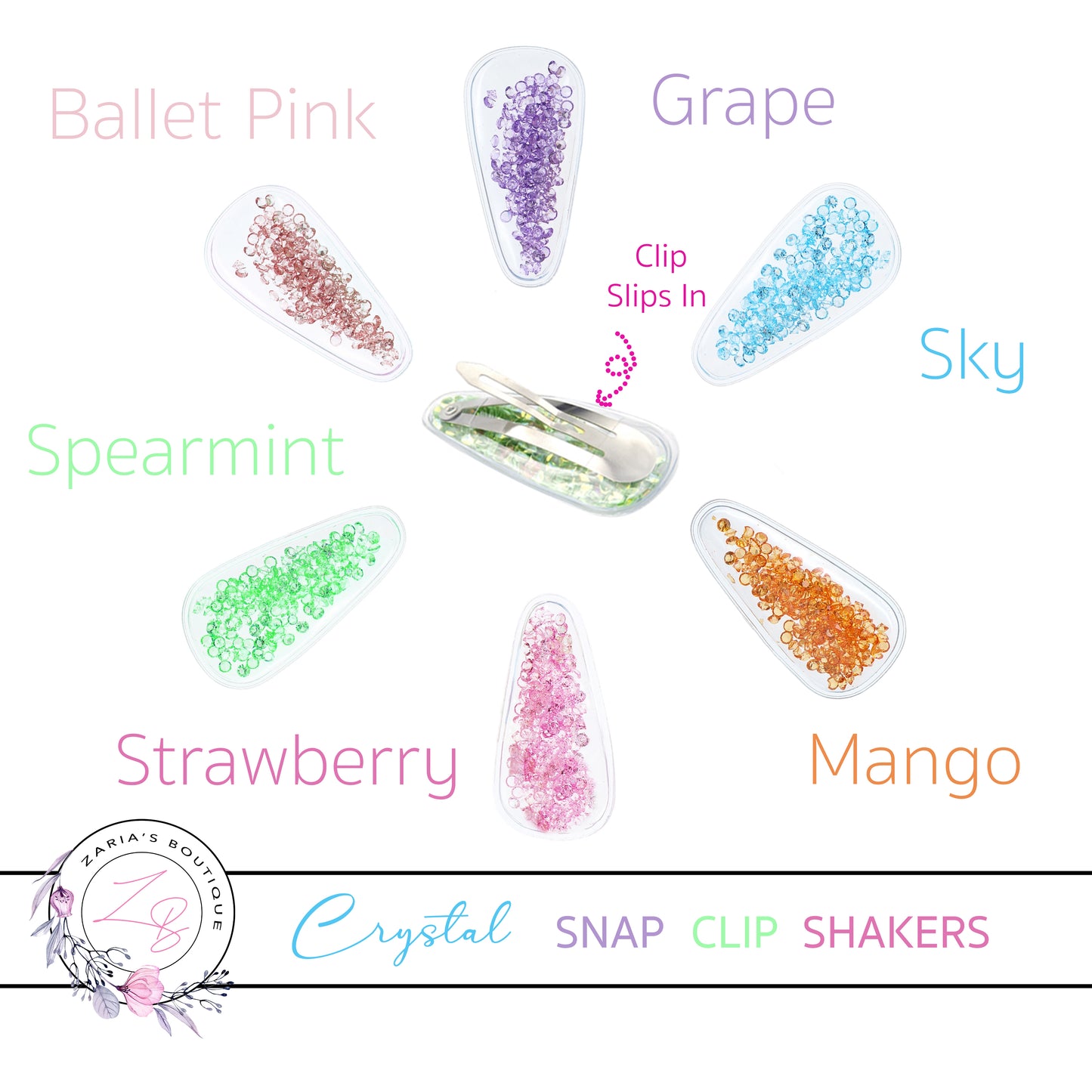Crystal Shaker Snap Clip Covers ~ Pack of 2