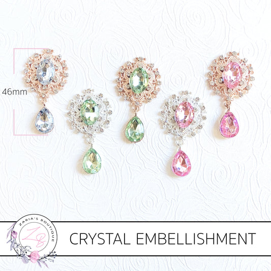 Antique Style Metal Flat Back Dangle Embellishment