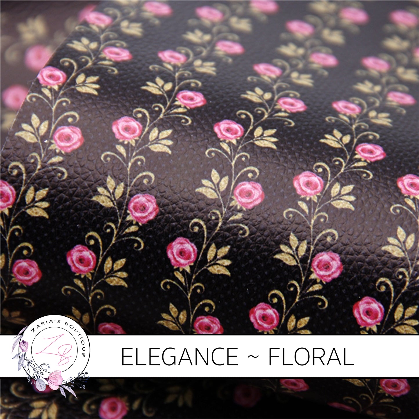 ⋅ Elegance ⋅ Floral Luxe Grain Faux Leather