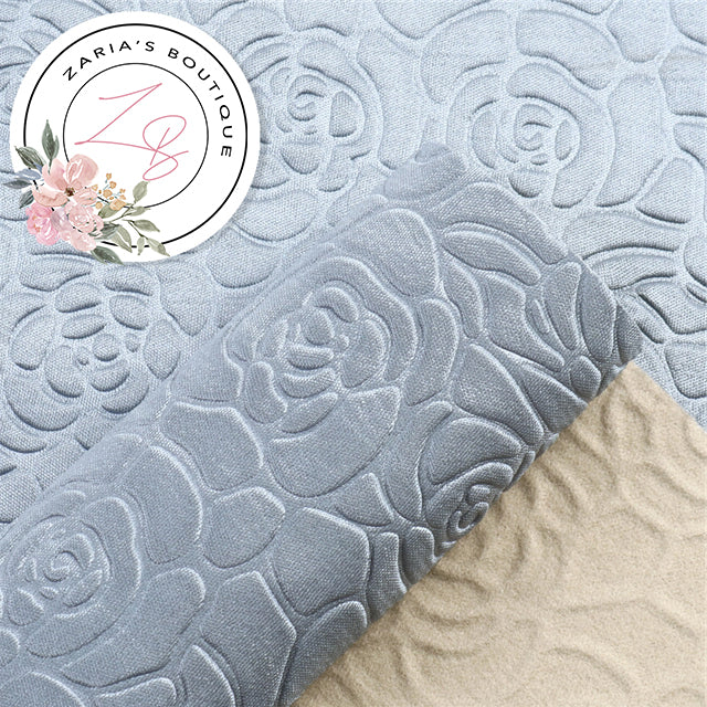 Embossed Silvery Blue Floral ~ 0.90mm