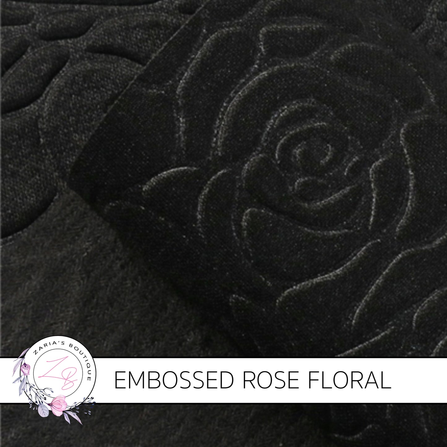Embossed Black Rose Floral ~ 0.90mm