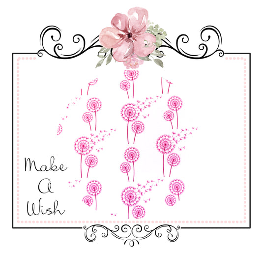 SALE EXCLUSIVE Make A Wish Dandelions ~ Pink ~ Smooth Faux Leather Bow Fabric Sheets