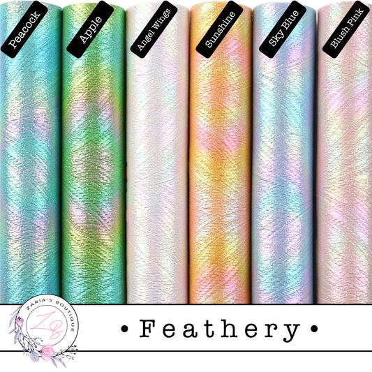 ⋅ Feathery ⋅ Textured Holographic Vegan Faux Leather ⋅ Blush Pink ⋅