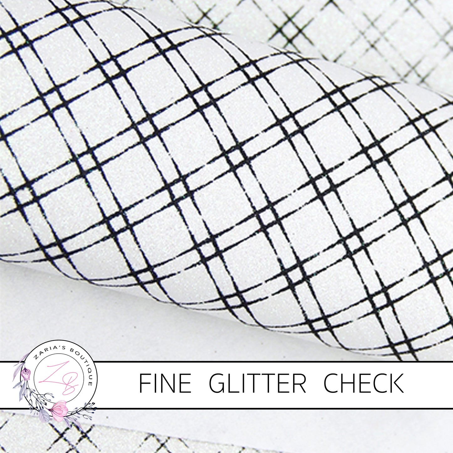 White ~ Fine Glitter Check ~ 0.63mm