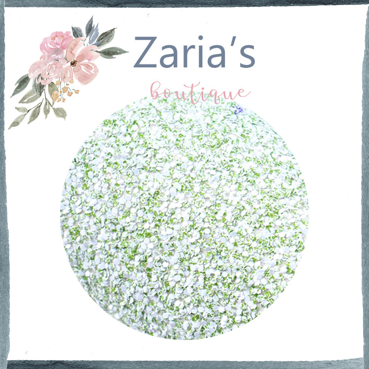 Frosted Green ~ Chunky Glitter Faux Leather Fabric Sheets ~ 20x34cm