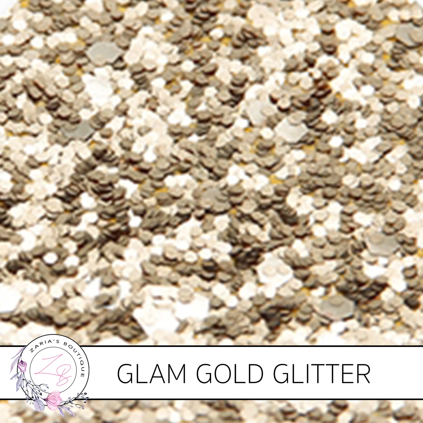 Glam Light Gold • Medium Glitter Faux Leather Fabric Sheets