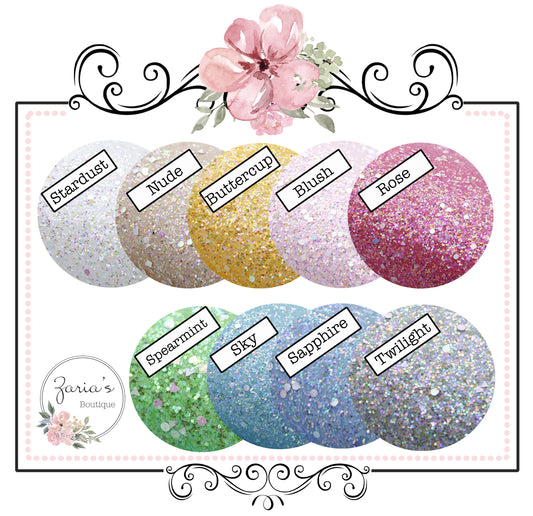 Glitter Gem Collection ~ 9 Colours ~ 1mm