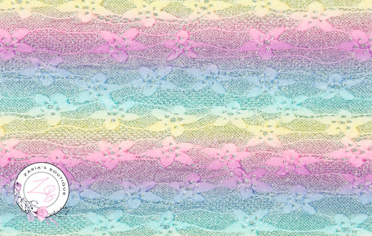 Glitter Stripe Rainbow Lace ~ 1.2mm
