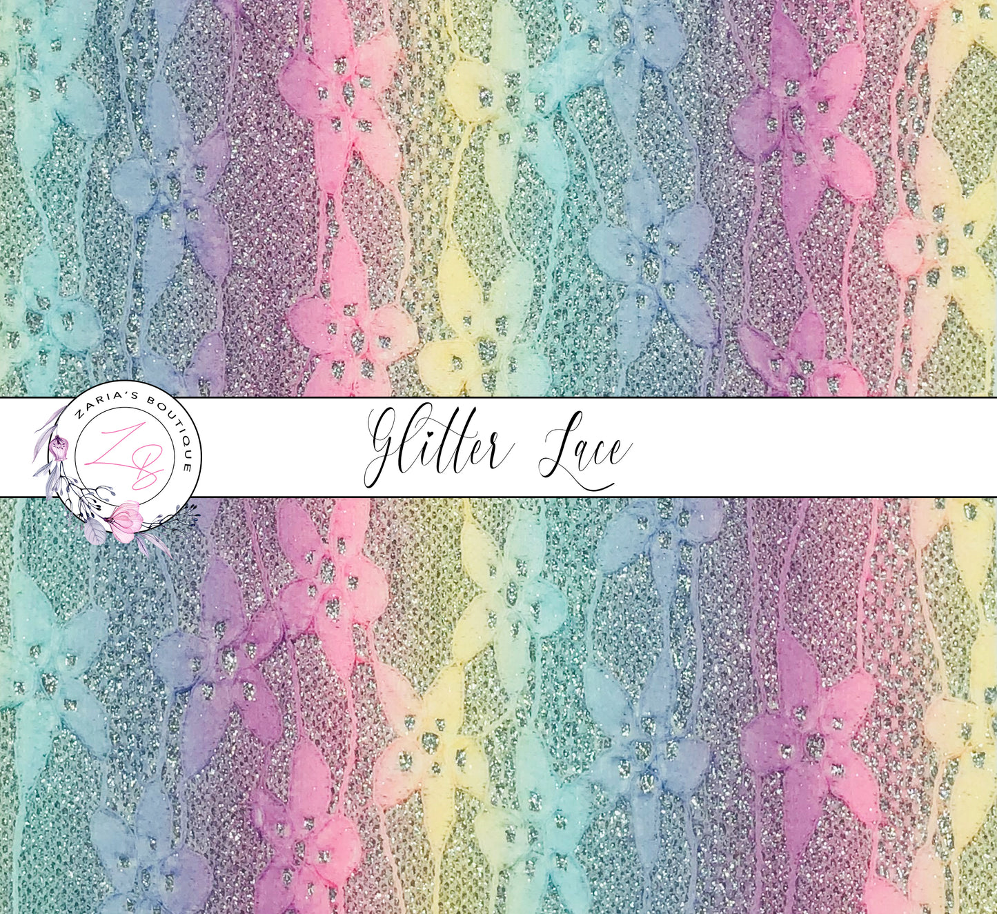 Glitter Stripe Rainbow Lace ~ 1.2mm